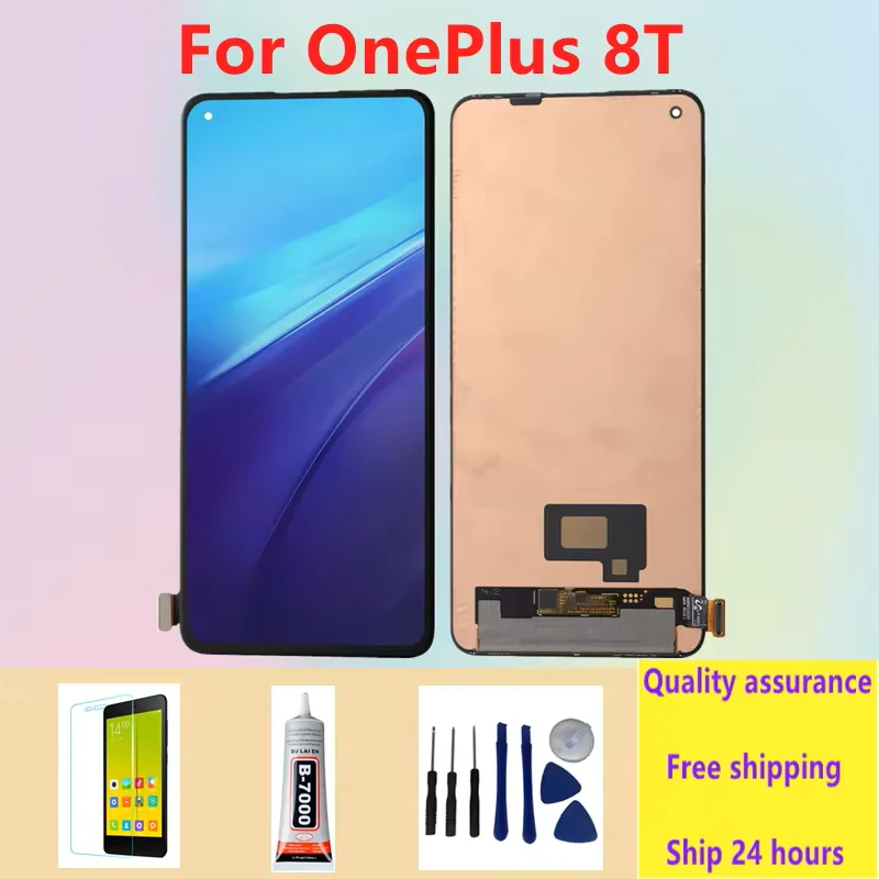 Tested Original AMOLED  Display Replace For OnePlus 8T LCD Touch Digitizer Screen Assembly KB2001 KB2000 KB2003 KB2005 LCD