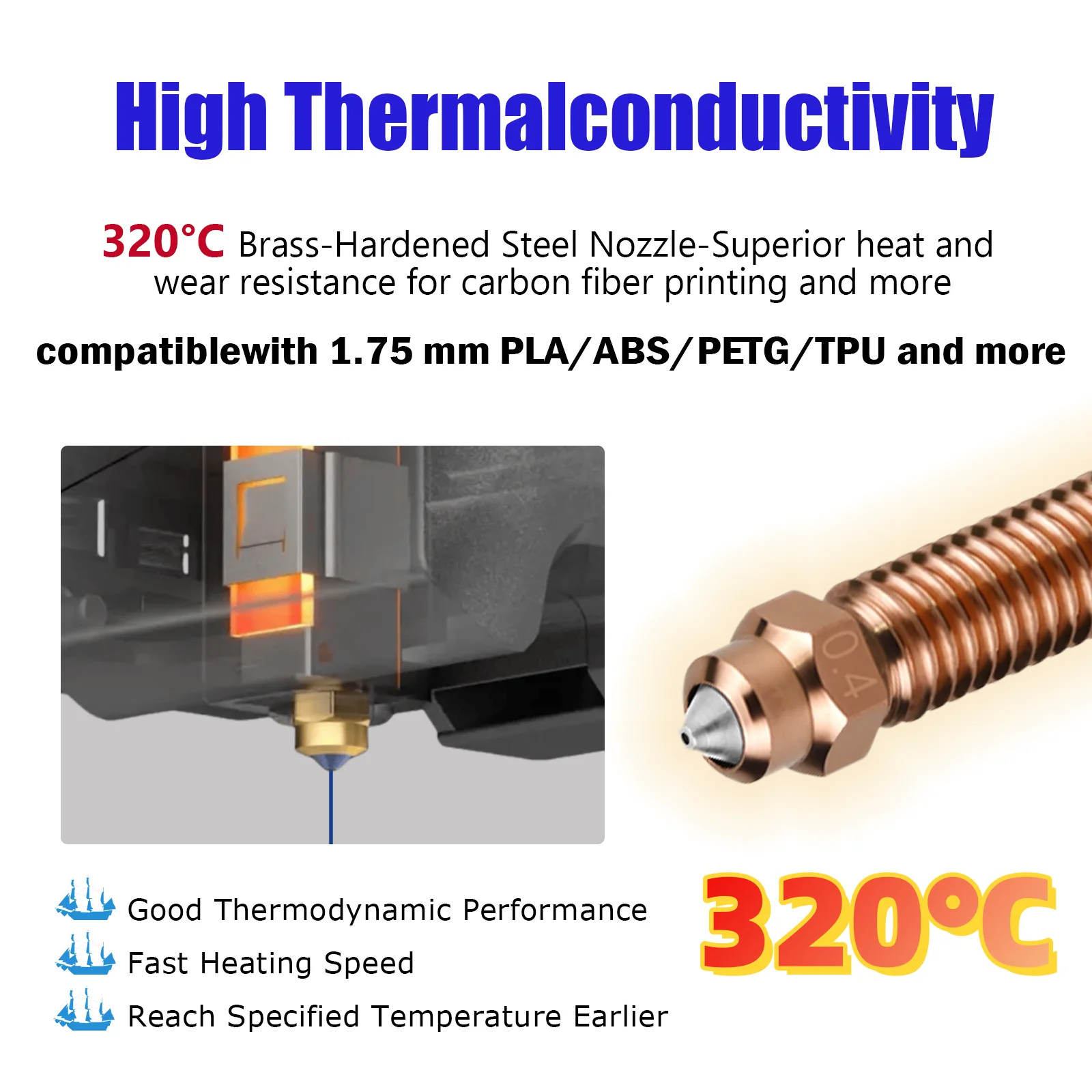 0.2/0.4/0.6/0.8 مللي متر مجموعة الطارد Hotend لـ Centauri الكربون/Centauri السيراميك مجموعة نهاية ساخنة للطابعة elegoo Centauri ثلاثية الأبعاد #3