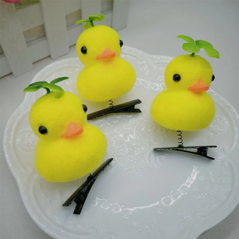 Jepit Rambut Bebek Unik Jepit Rambut Lucu Hiasan Kepala Modis Aksesori Rambut Bebek Kuning untuk Gaya Rambut Berbeda