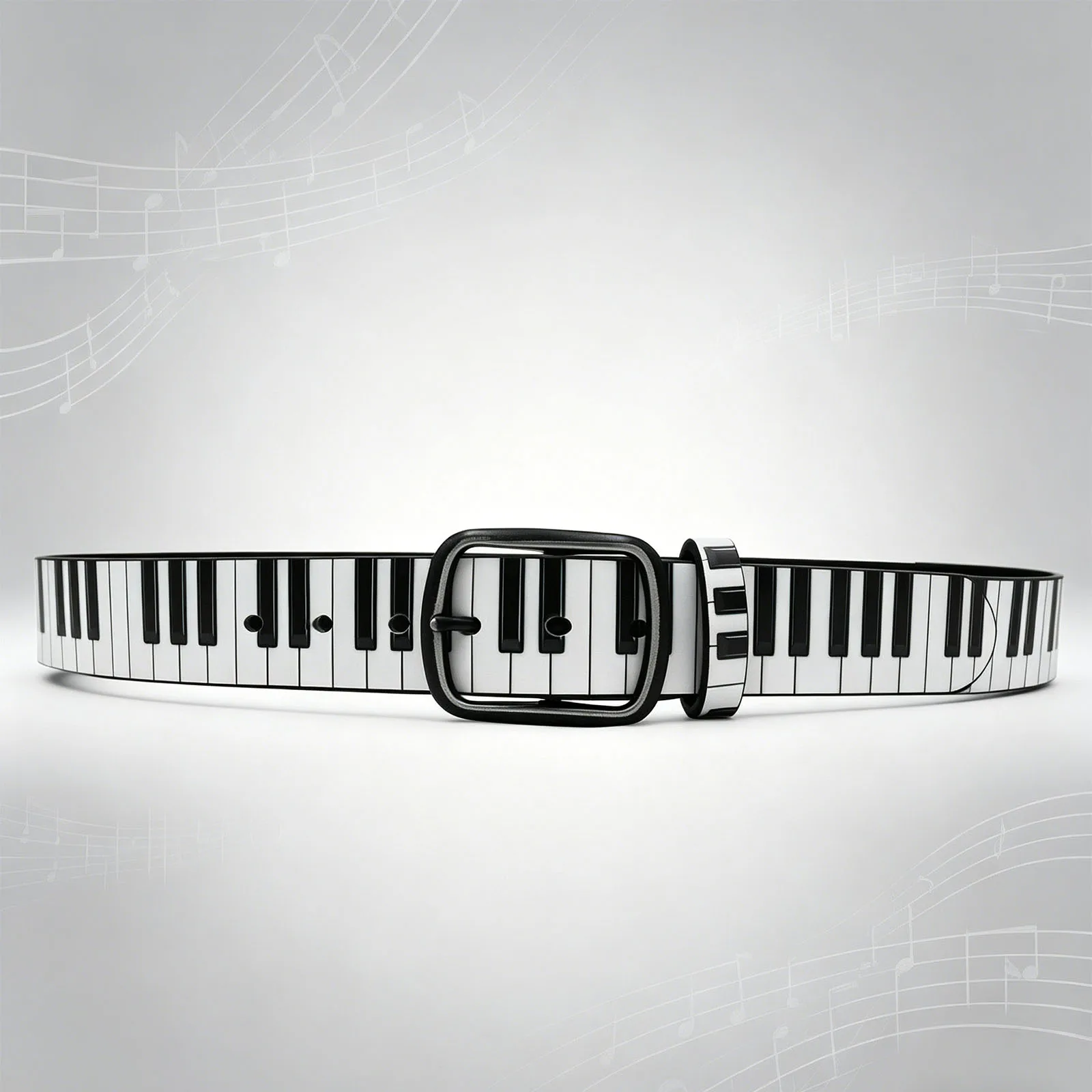 3D Piano Key Pattern Print Y2K Belt Cowgirl & Cowboy Belt With Original Design Belt For Men