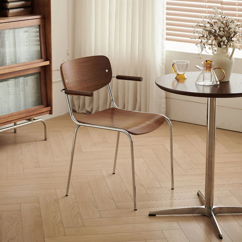 

Hangable dining chair Home minimalist armrest Book desk chair Office wrought iron backrest Vintage chair