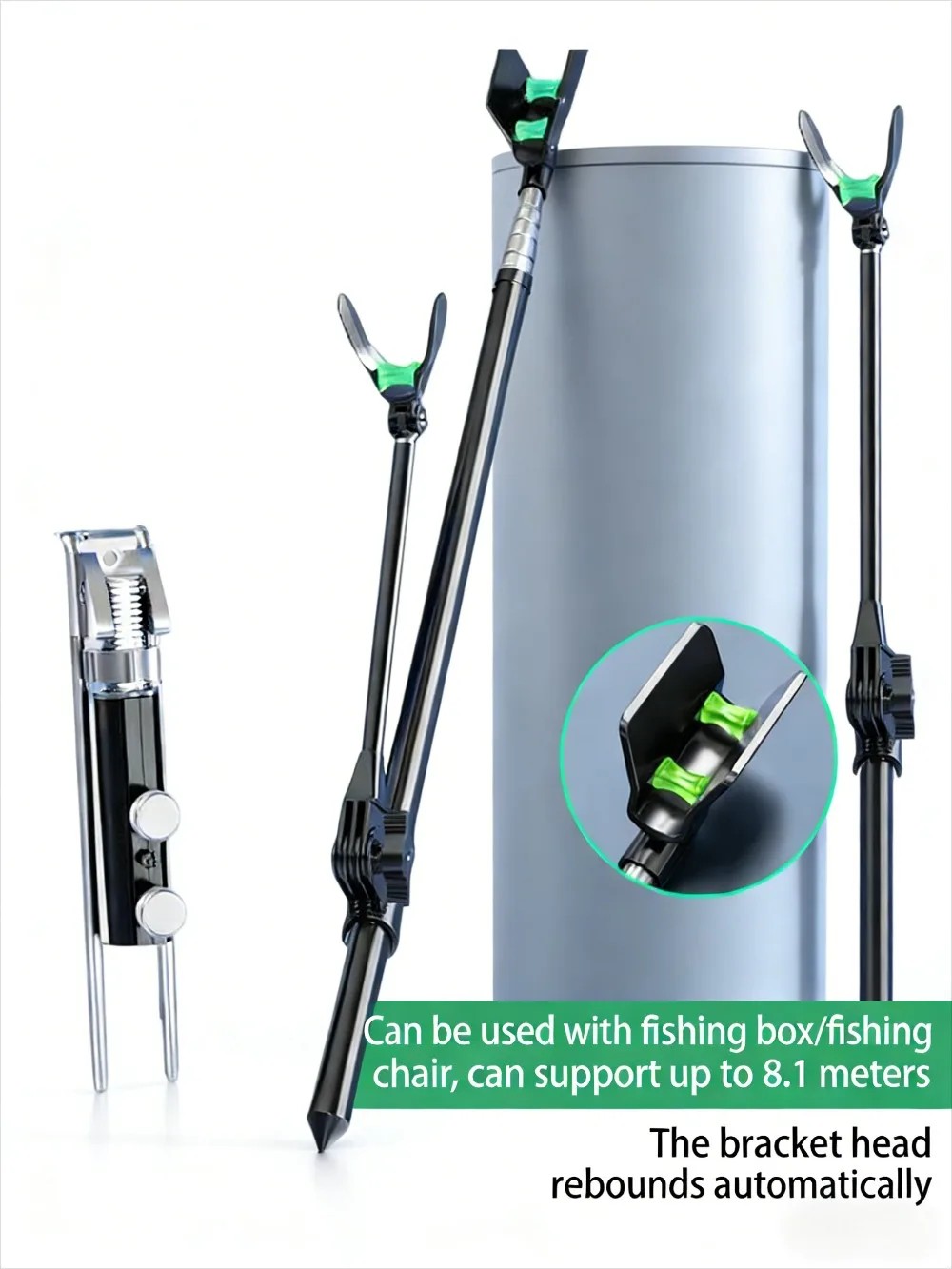 

Универсальный держатель для удочки с креплением к земле, совместимый с рыболовным креслом и ящиком, регулируемый кронштейн для удилища для рыбалки на открытом воздухе