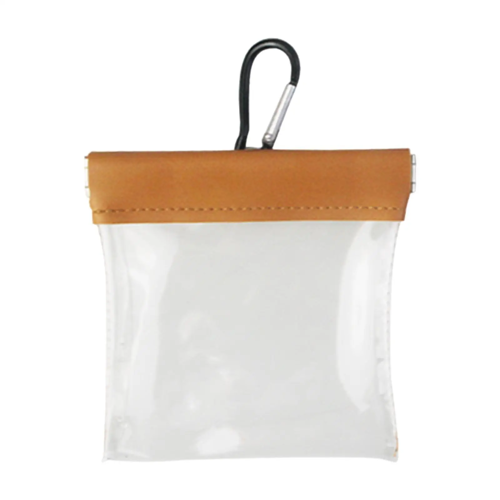 Golf Tee Storage Bag Golf Tee Bag Transparent Automatic Closing with Clip Ball Marker Bag Golf Tee Pouch Golf Accessory Pouch