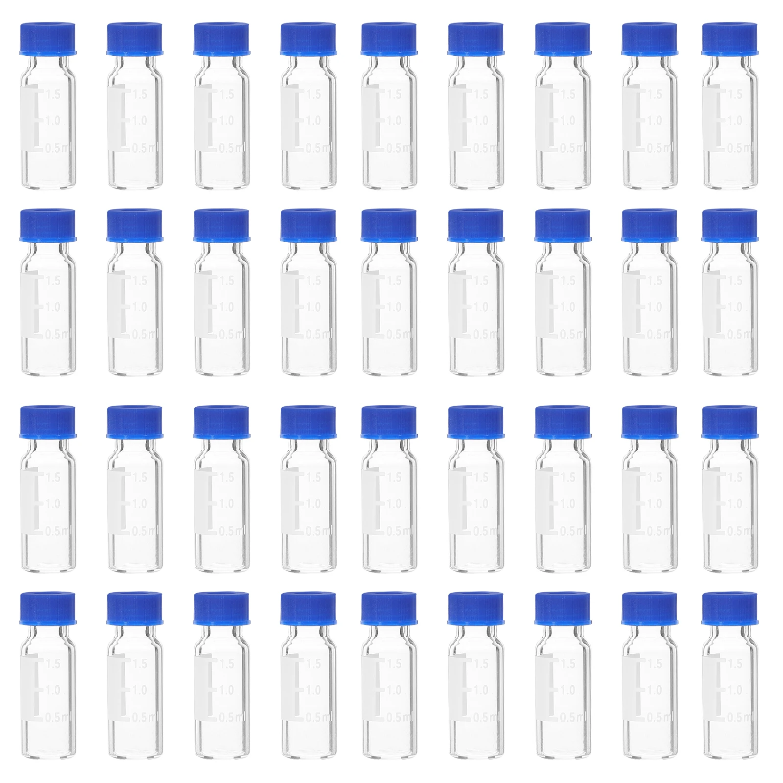 

100 pcs 1 5ml 2ml Glass Vials Small Clear Lab Bottles Stable Bottom Tight Seal Practical Laboratory Equipment Teaching Supplies