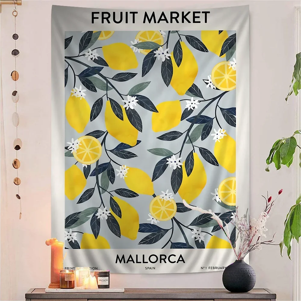 

Фруктовый рынок, большой настенный гобелен с рисунком, дешевый, в стиле хиппи, настенные богемные гобелены, мандала, домашний декор