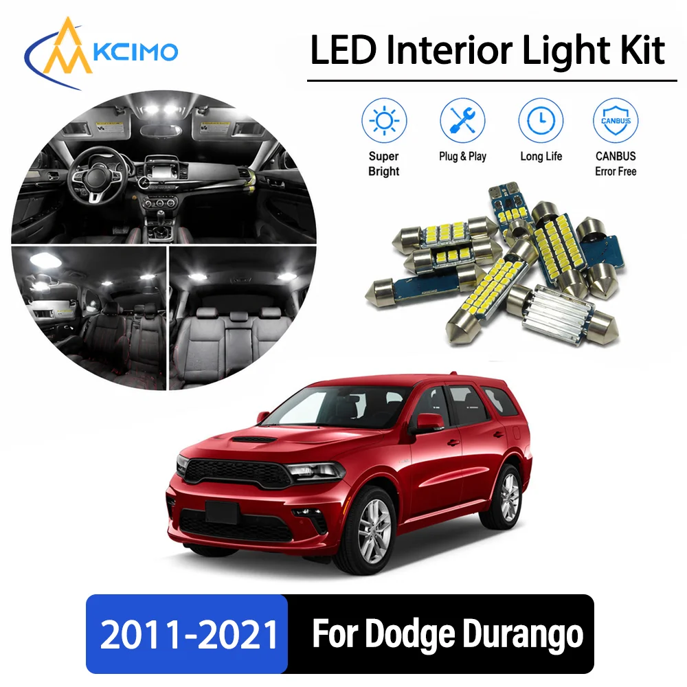 For Dodge Durango 2011-2021 2012 2013 Premium No-Wire Continuous Glow Auto Interior LED Bulb Remodel Set Cabin Refit Lamps