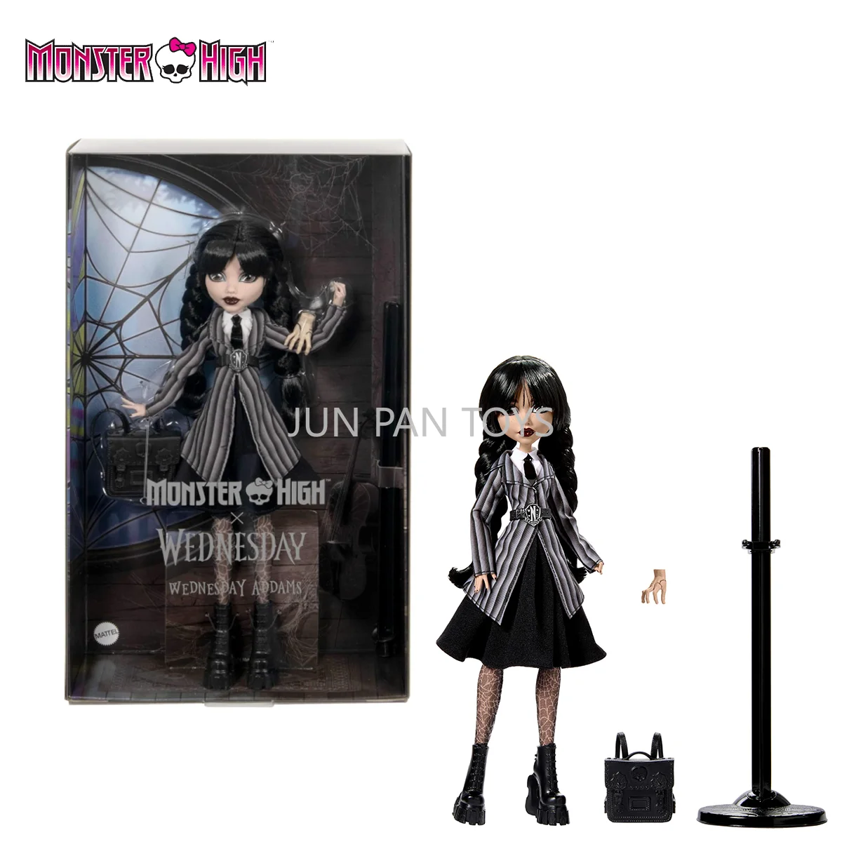 Monster High Wednesday Addams muñeca de moda uniforme de la Academia Nevermore figura articulada coleccionable juguetes de regalo de cumpleaños para niños