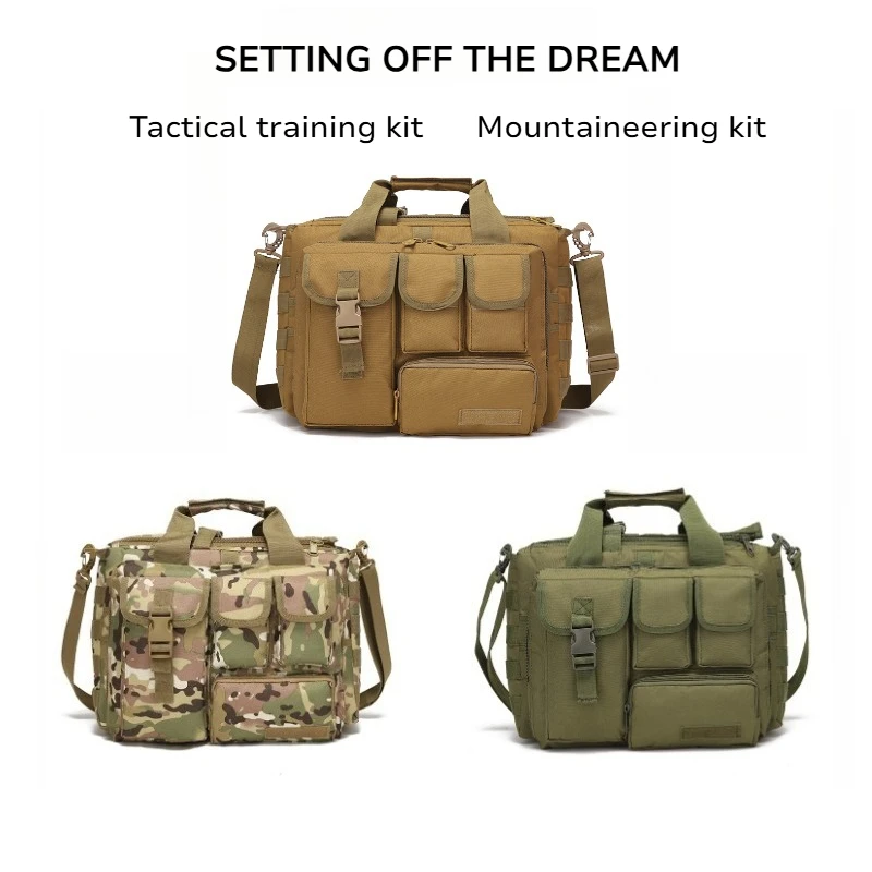 حقيبة كتف تكتيكية جديدة مقاومة للماء ومقاومة للاهتراء لتسلق الجبال في الهواء الطلق حقيبة كتف للكمبيوتر المحمول #1