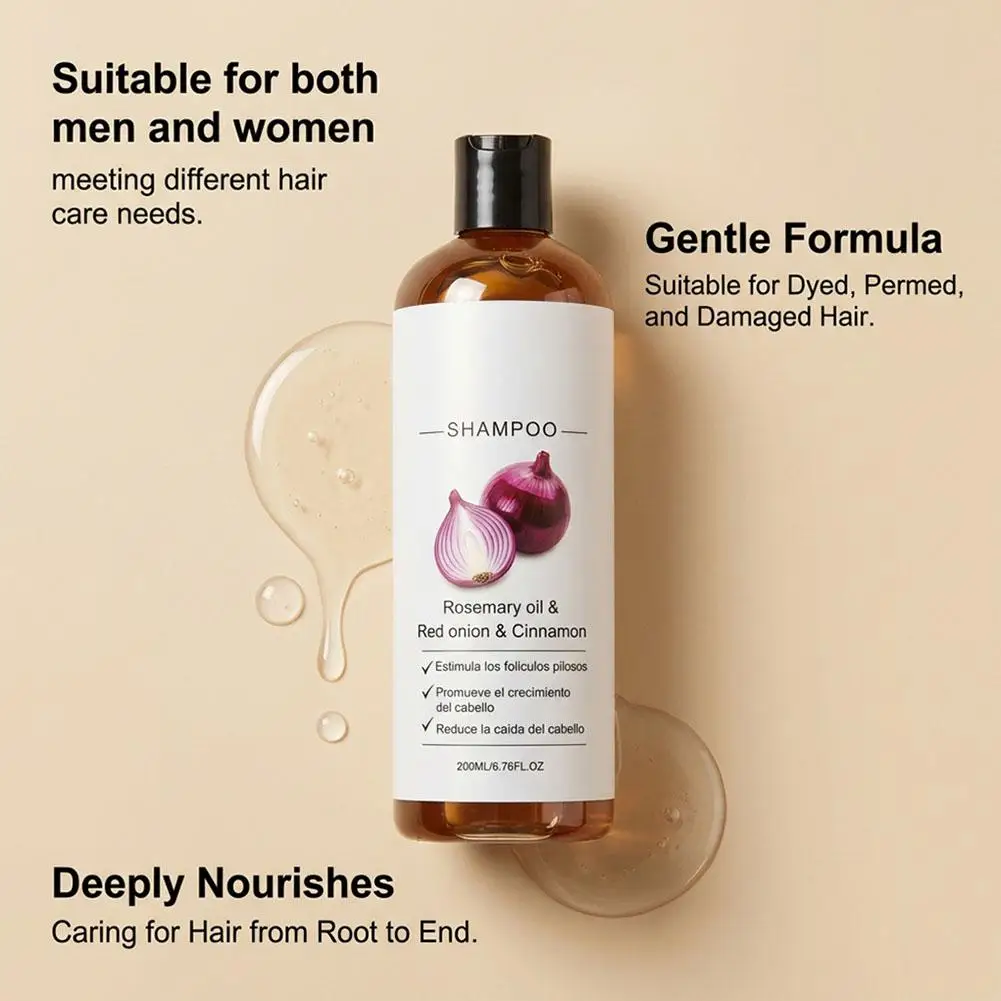 200ml Rosemary Red Onion Shampoo Anti Hair Loss Promote Thicker Stronger Excalvo Shampoo Hair Product Hair Care Shampoo Oil