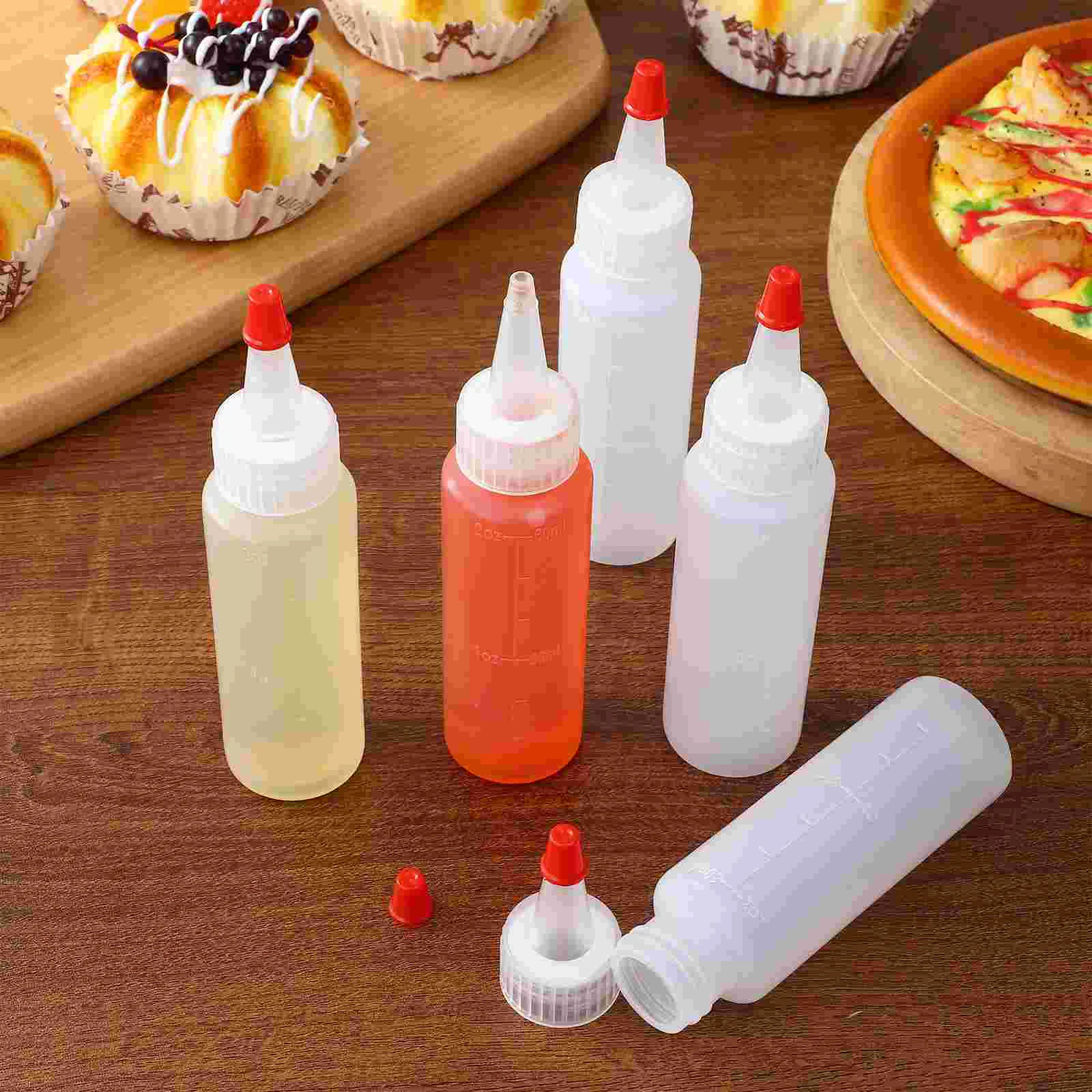 20 Pcs Squeeze Bottle Squeezy Sauce Bottles Dispensing Shampoo Condiment 60ml Pp Cover Cooking Ketchup