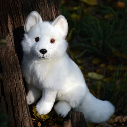 Arctic Fox High Fidelity Anime Cute Plushie White Polar Fox Plush Toys Lifelike Animals Simulation Stuffed Doll Toy Gifts Kids