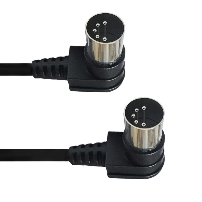 5-Pin MIDI Cable 90 Degree DIN Socket Connector Male Plug to Plug Cable Cord