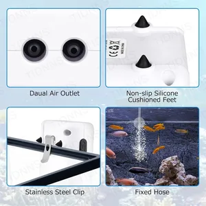 Aquarium Tank de pescado Bomba de oxígeno Bomba de aire de doble propósito Batería de litio de litio MUTE MUTE 6000MA FUERA 10 Mejores compresor de aire del acuario de ventas - №4