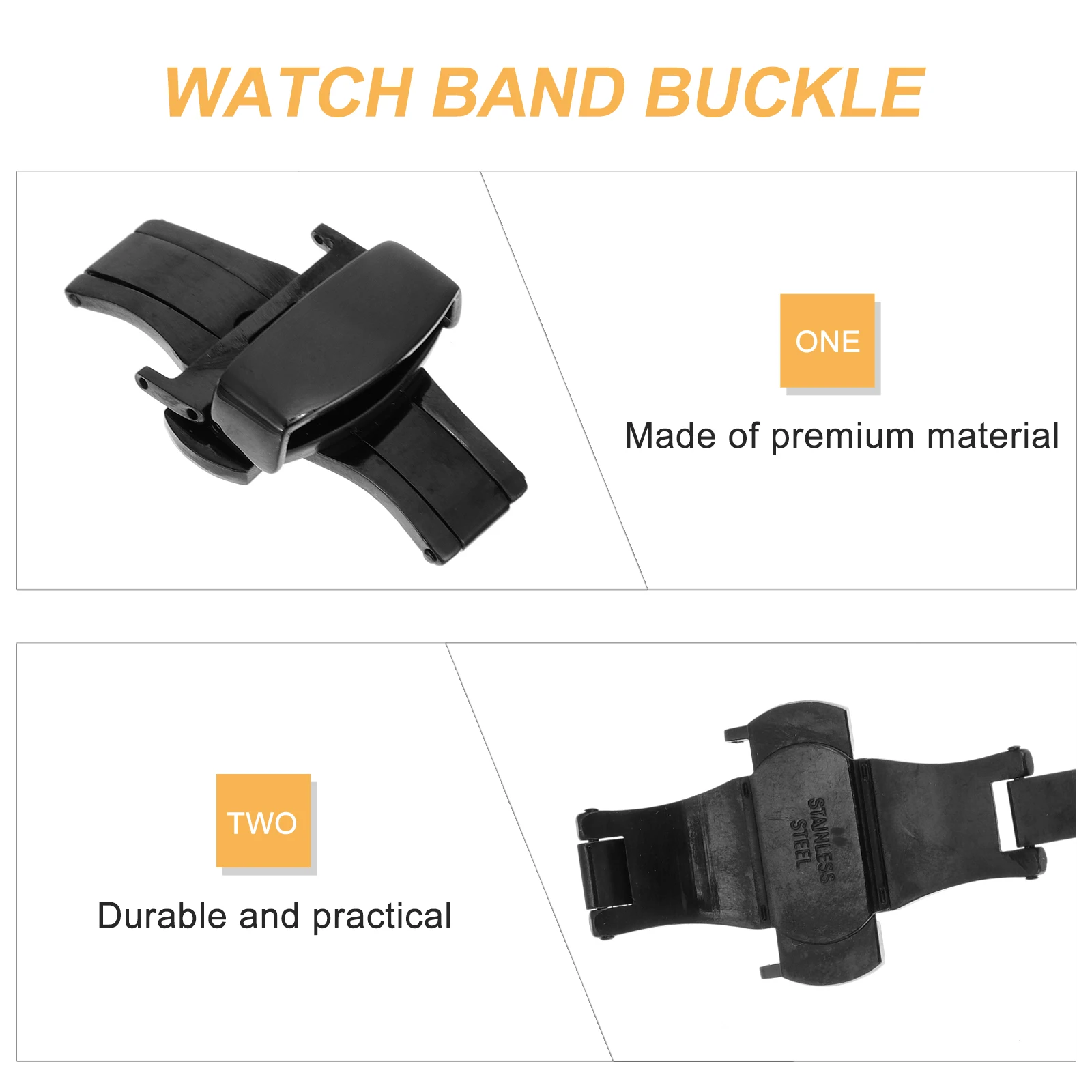 

Stainless Steel Butterfly Buckle for Watch B Durable Clasp Replacement Easy Storage Watch Accessories Creative Strap