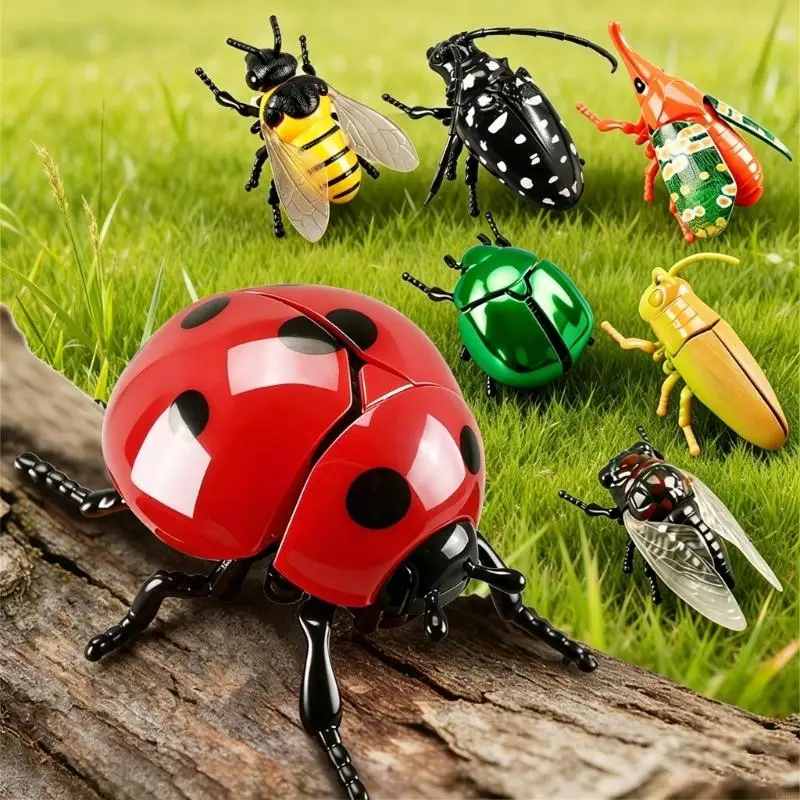 CORB 7pcs Wind Up Insect Figurine Toy Realistic Insect Model Figure Kids Learning Toy
