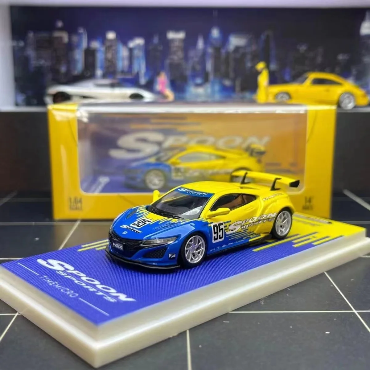 

TimeMicro 1/64 Honda NSX ложка тема окрашенный сплав мини модель автомобиля