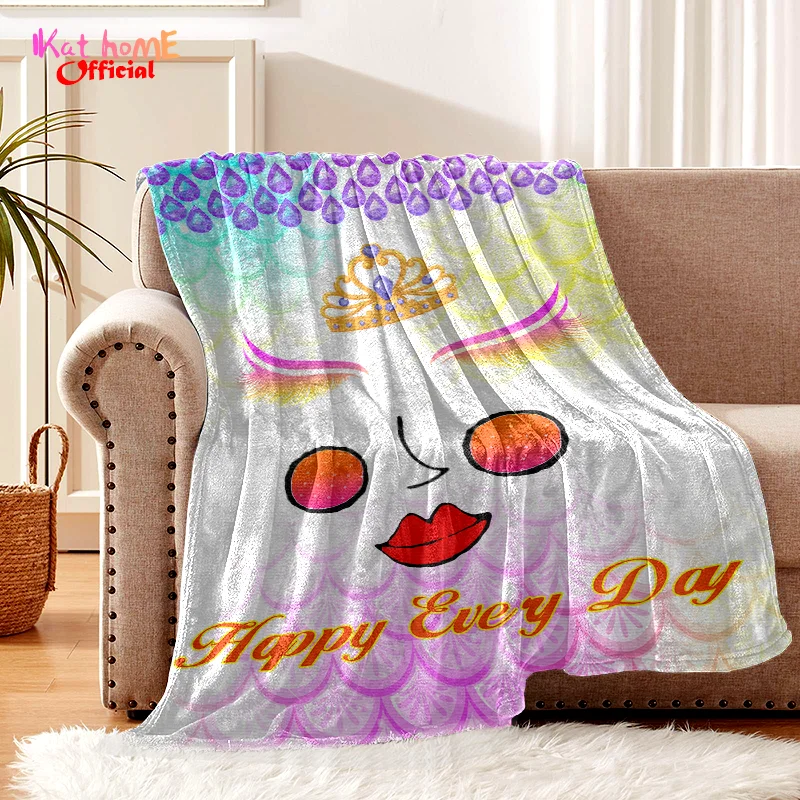 

Lash Blanket Ombre Mermaid Eyelash Blankets For Women Girls Gifts Crystal Crown Throw Blanket Suitable Sofa Couch Bed Home Decor