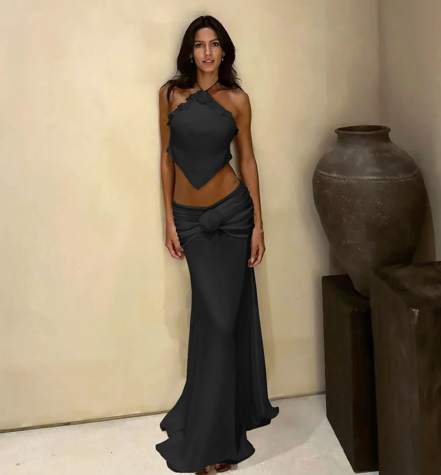 

SEAURAL 2025 New 3 Pieces Sexy Bikinis Sets 3D Flower Backless Beachwear Sexy Women's Swimsuit Cover-ups Strappy Beach Wear