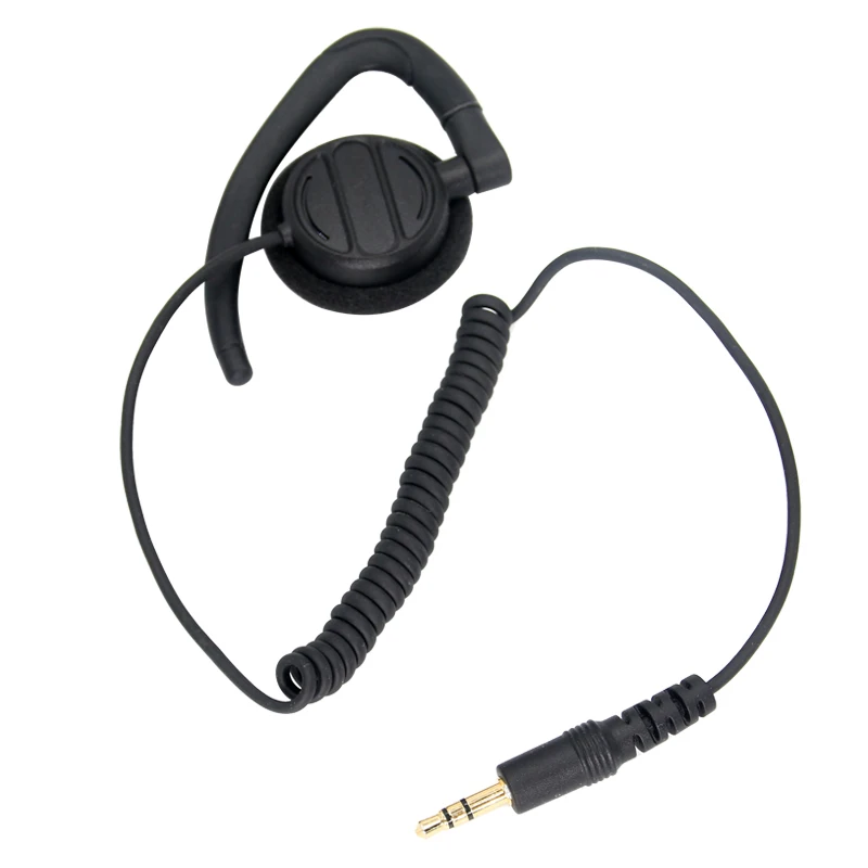 3.5mm G Shape Soft Ear Hook Listen Only Earpiece Walkie Talkie Headset Handheld Two Way Radio Speaker Mic Headset Kit