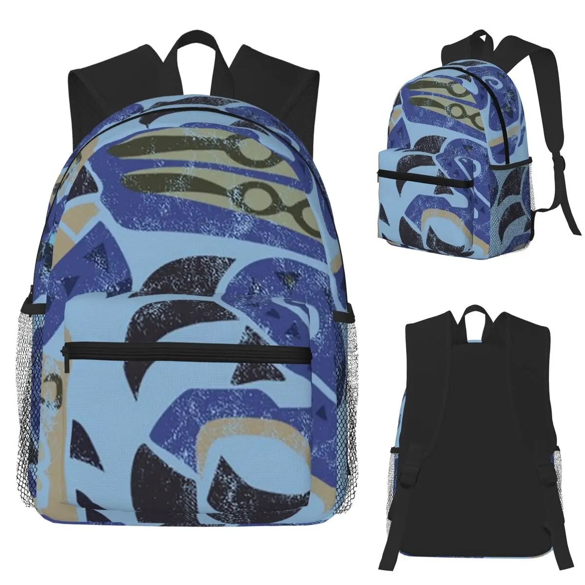 Monster Hunter World Azure Rathalos Kanji Icon Student Backpack School Bag Hiking Travel Daypack for Boys Girls Bookbag