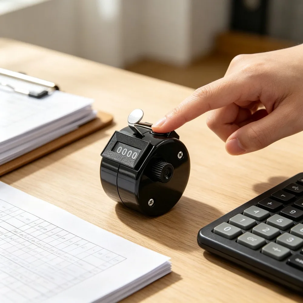 4 Digit Counters Hand Finger Display Manual Counting Tally Clicker Timer Soccer Golf Counter Plastic Shell
