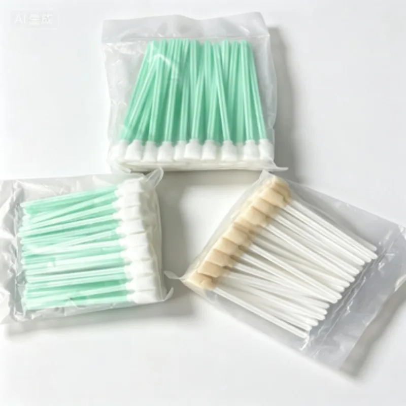 50pcs UV DTF Printer Head Cleaning Kit Industrial Solvent Cotton Foam Swab Ink Sponge Applicator for Maintenance