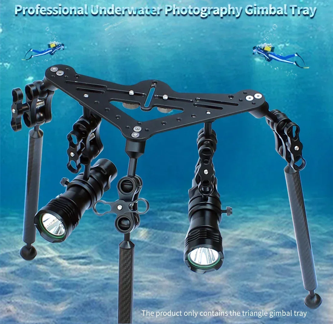 Soporte de plataforma de cardán Triangular para cámara DSLR GoPro Hero 11 10 9, trípode de buceo impermeable subacuático, soporte de bandeja