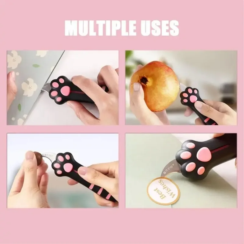 Mini Portable Cat Claw Utility Knife Cute Cat Paw Sharp Box Cutters Creative Hand Account Decor Paper Cutting Tools Art Supplies view 6