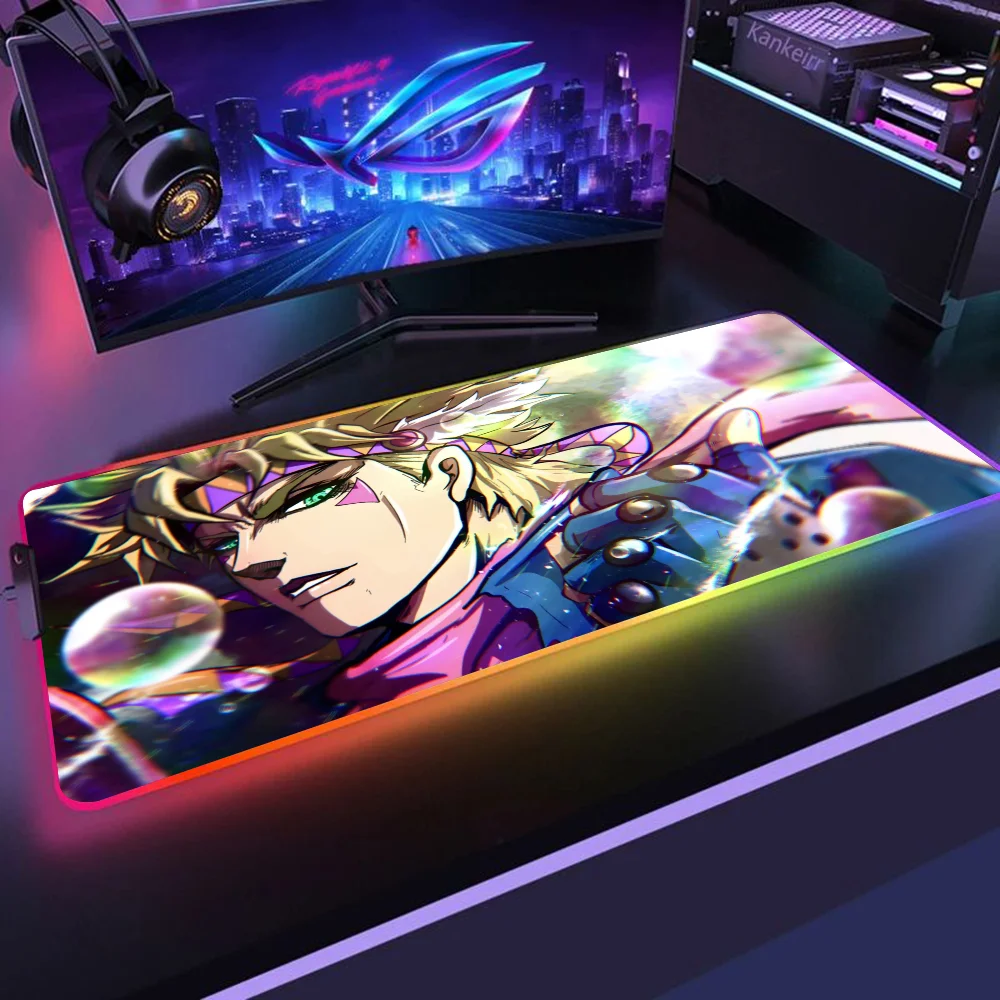 Jojo César Mousepad XXL RGB Gaming Mouse Pads HD Negro Accesorios para jugadores LED grande