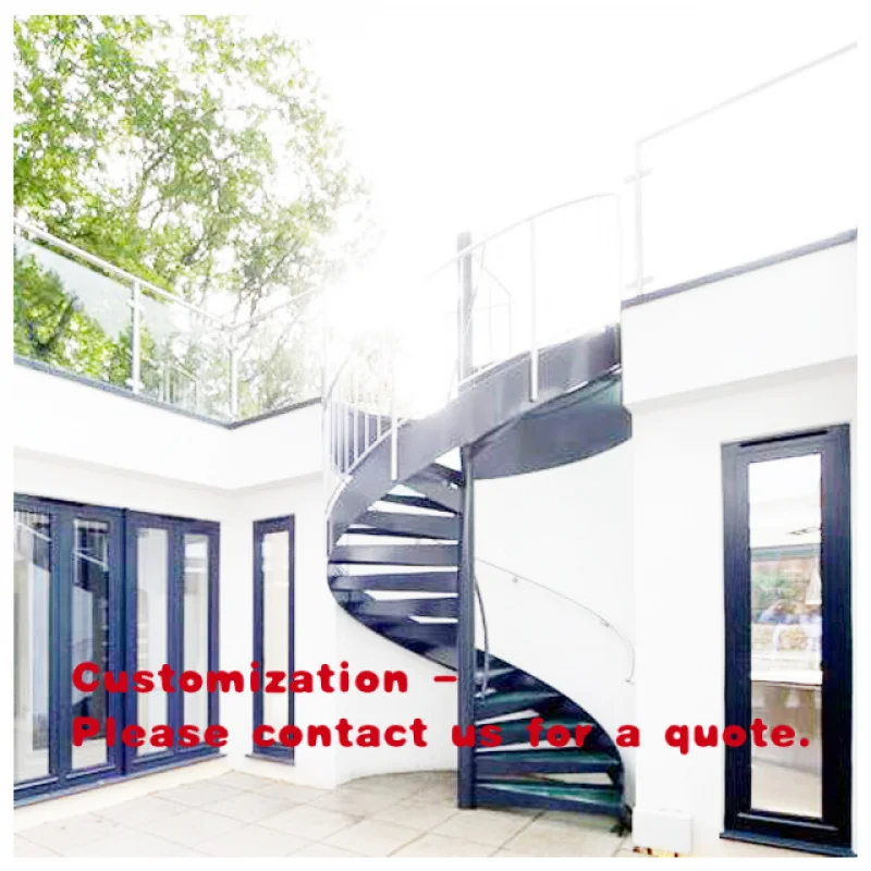 custom.External Used Metal Staircase With Glass Tread and Stainless Railing/hot Galvanized Stair