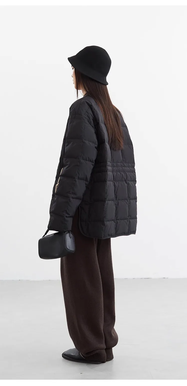 Lightweight Style~ Goose down Jacket for Petite Women, Autumn and Winter Coat, Casual Loose Fit, Versatile Warm Top for Women