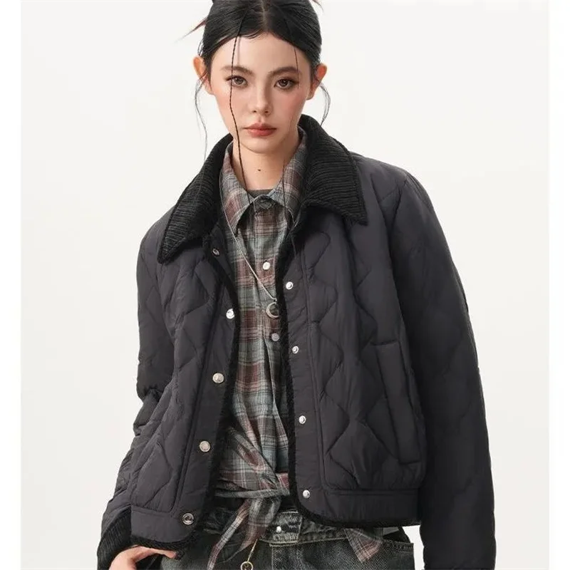 

Chic Short Cotton Jacket Female Parkas2026Autumn Winter New Xiaoxiangfeng Cotton-padded Coat Women Overwear Fashion Overwear Top