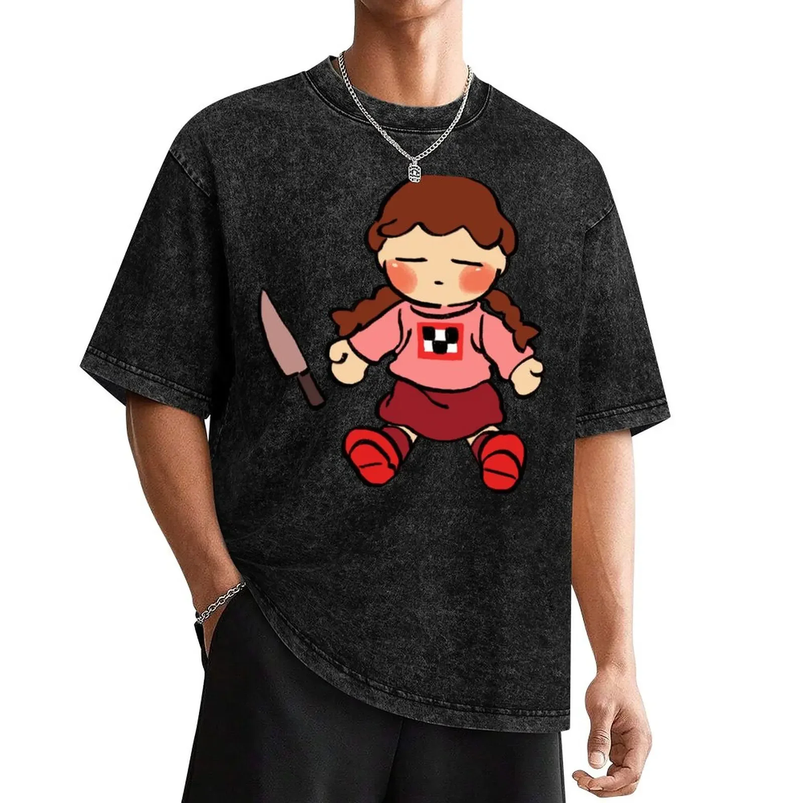 I draw madotsuki plush with knife normal colors ver. / yume nikki T-Shirt shirts graphic tee sublime funny t shirts men