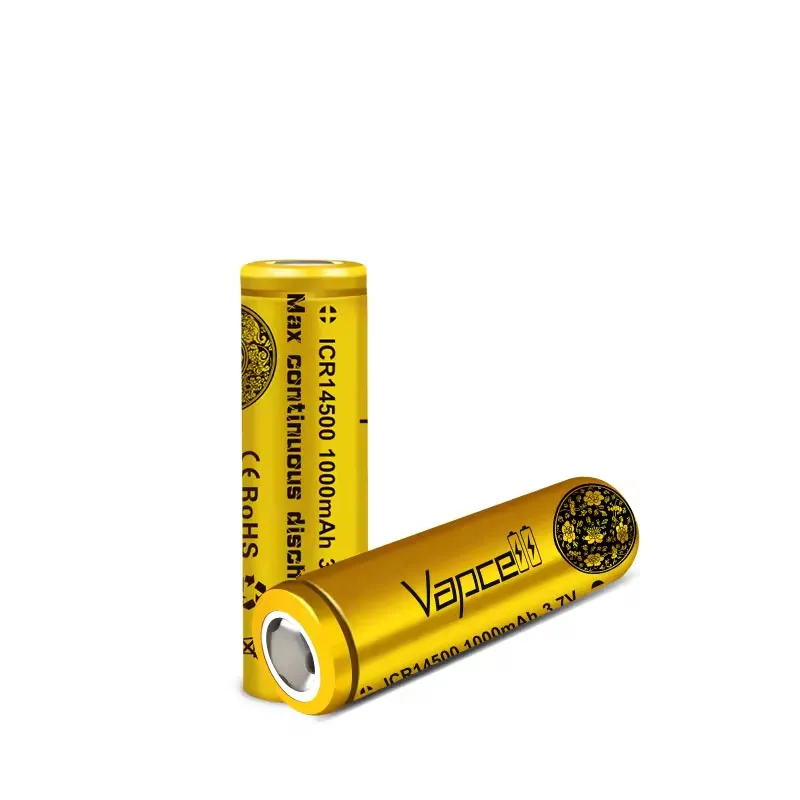 High Quality Original Vapcell 14500 1000mah 3A Cylindrical Battery ICR14500 3.7V Rechargeable Lithium Batteries for Toys