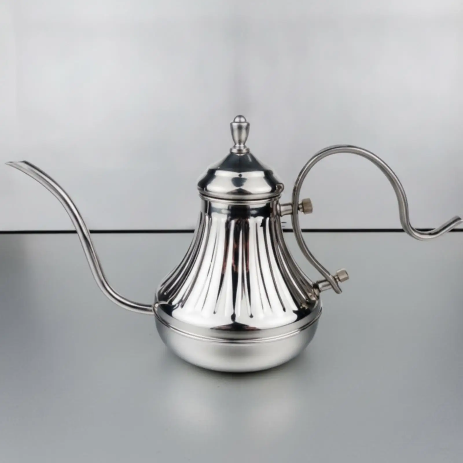 Classic Gooseneck Kettle for Pour over Coffee 304 Steel Vintage Teapot for Balanced Extraction Brewing