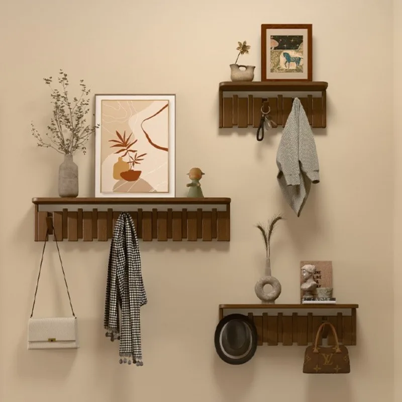 Piano Key Wall Mounted Clothes Hanger Wooden Wall Coat Rack Multifunctional Clothing Racks Home Entrance Dress Storage Hangers