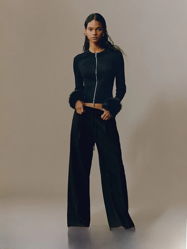 H&M Women's Drawstring West Pants 1313695 Spring 2026 Fashionable Business Casual Trousers Comfortable Fit High Quality