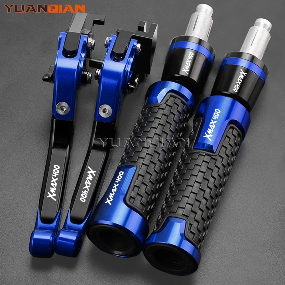 For Yamaha XMAX400 X-MAX400 XMAX 400 2012-2023 2022 Motorcycle Accessories Adjustable Brake Clutch Levers Handlebar Grips Ends