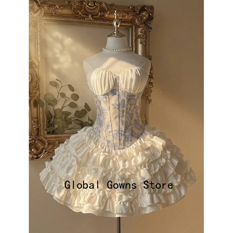 New Girls Birthday Homecoming Dress 2026 Spring and Summer Ruffles Short Mini Party Prom Dress Tiered Wedding Customized dress