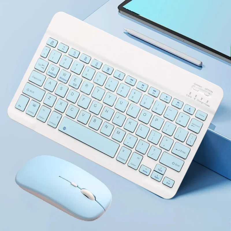 

Bluetooth-клавиатура и мышь для iPad, Xiaomi, Samsung, Huawei, телефонов и планшетов, тонкая мини-беспроводная клавиатура