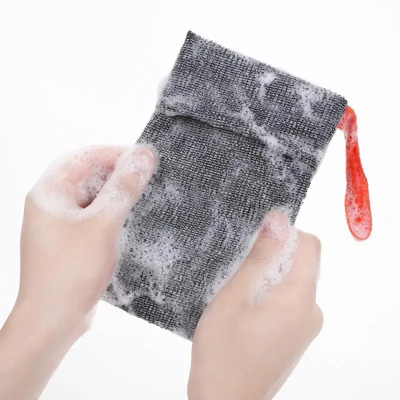 Hot Sale Rough Sponge Mesh Bar Soap Saver Pouch 1Pc Exfoliating Soap Pocket Body Scrubber Exfoliator For Bath Shower Supplies