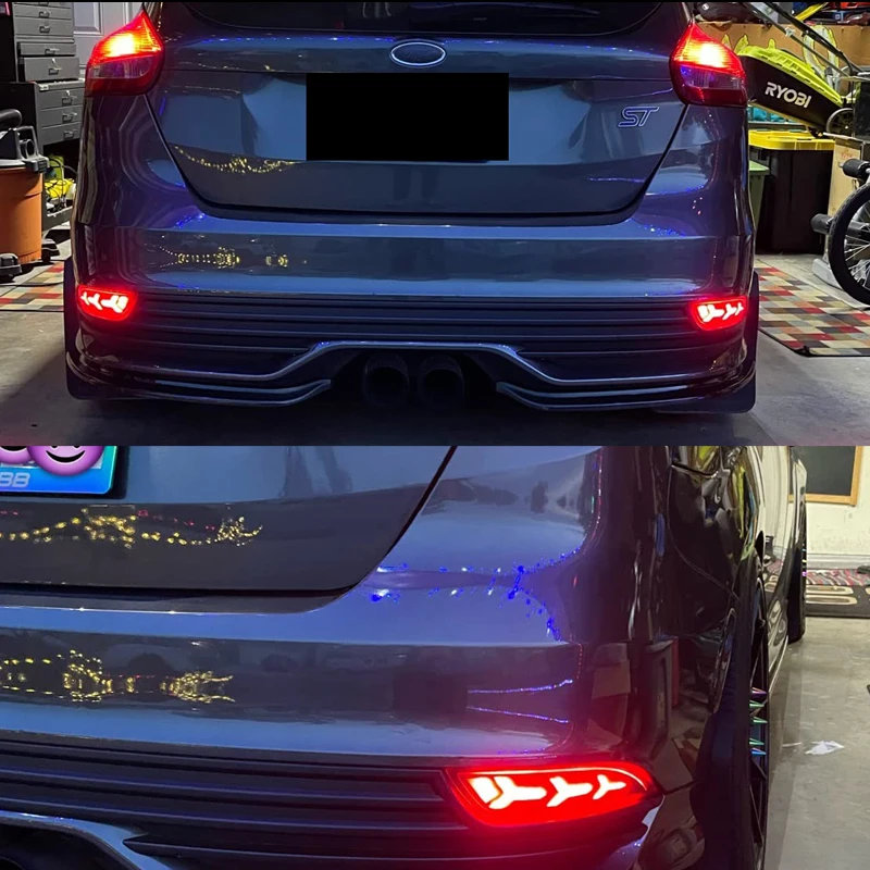 2 قطعة عاكس الوفير الذيل الفرامل أضواء الضباب الخلفي ل 2012-2014 فورد التركيز وظيفة ك الذيل والفرامل ومصابيح الضباب الخلفية بدوره إشارة