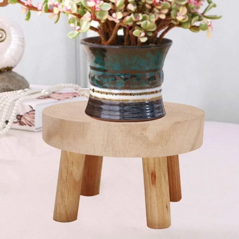 For Indoor Plant Rack, Wooden Flower Pot Rack, Solid Wood Garden Plant Round Pot Stand, 14*9*6CM