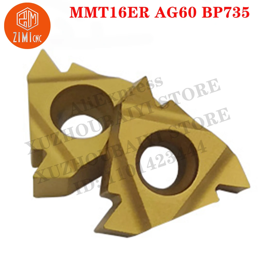 MMT16ER AG60 BP735 MMT16ER AG60 External Carbide Thread Inserts CNC Tools Turning Cutter Inserts Tools metal lathe cutting tools