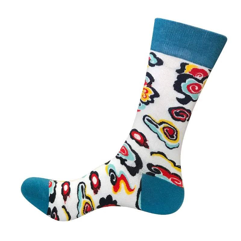 Men's Hip Hop Harajuku Socks Polka Dot Alien Skateboard Checkered Animal Medium Cut Funny Socks