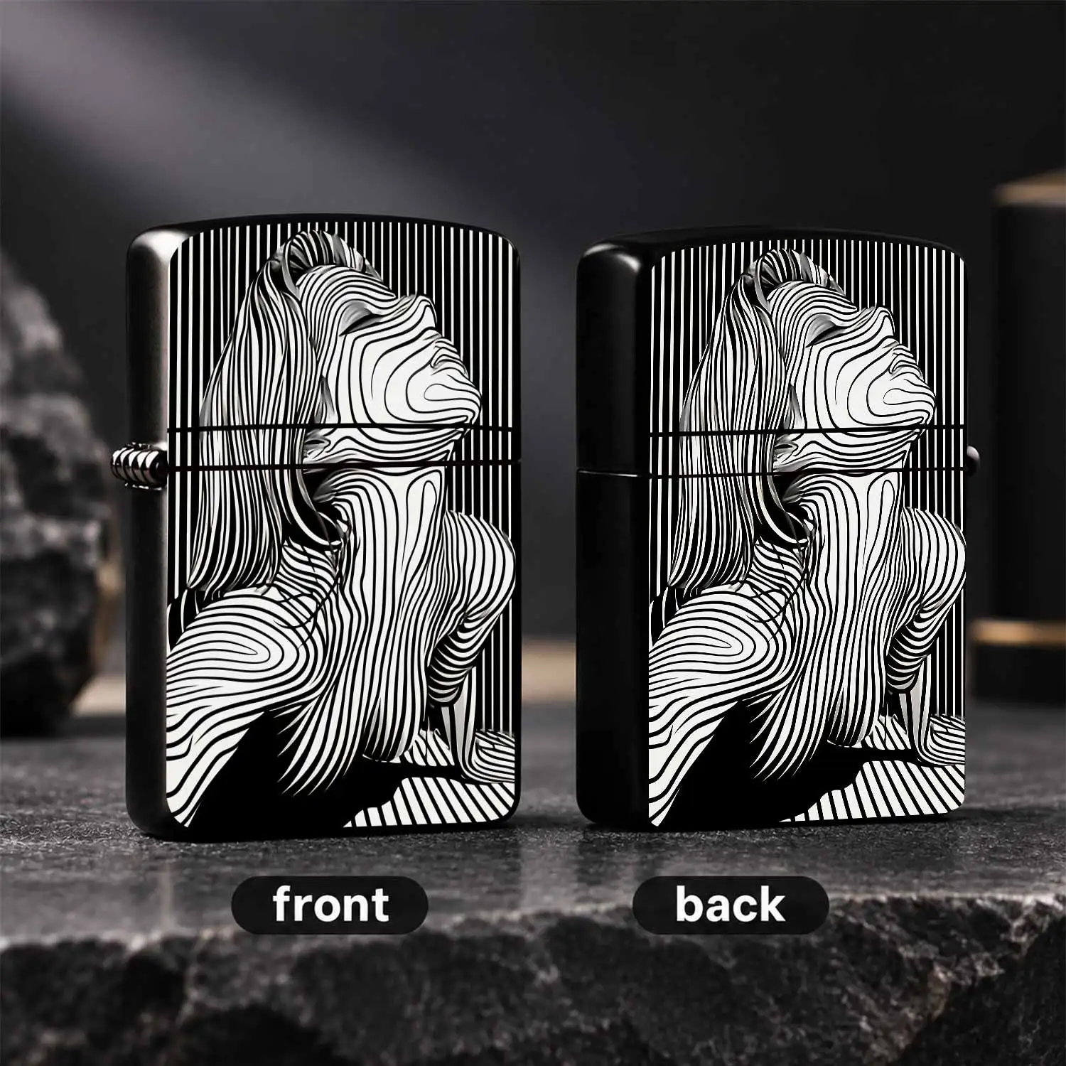 Creative Wavy Line Portrait Art Lighter Trendy Niche Stylish Artistic Portable Daily Ignition Goodie Suitable For All Scenarios Gifting Choice For Friends And Hobbyists With Unique Visual Recognition Combining Practical  A Humorous And Inte