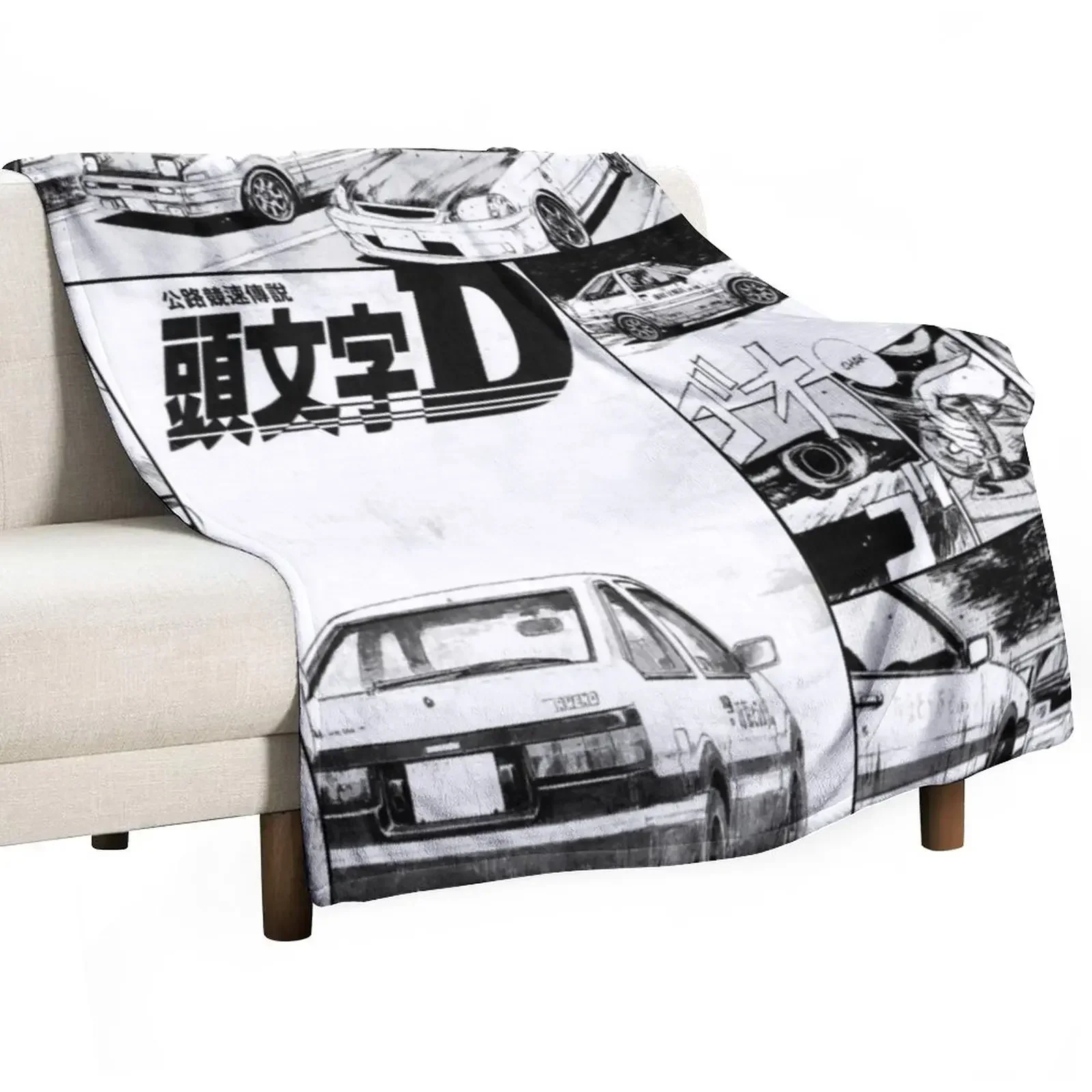 

Initial D Throw Blanket Hairys Furry For Decorative Sofa Luxury Brand Blankets