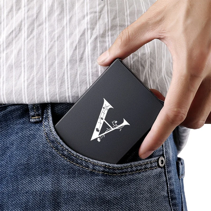 Tarjetero creativo de aleación de aluminio para hombre, funda de Metal para tarjetas de crédito