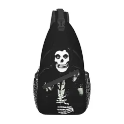 Misfits Skull Sling Crossbody Backpack Men Custom Heavy Metal Music Punk Rock Chest Shoulder Bag for Traveling Daypack