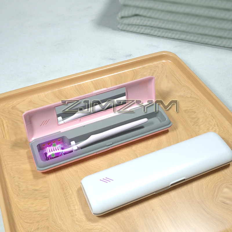 휴대용 미니 ABS 칫솔 살균기, 자동 민감한 C 타입 충전, UV 칫솔 소독 케이스